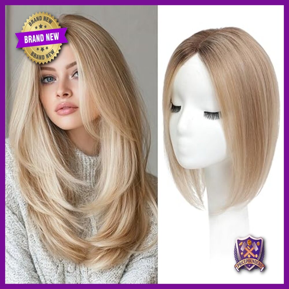 12 Inch Human Hair Topper for Thinning Hair with Mono Base